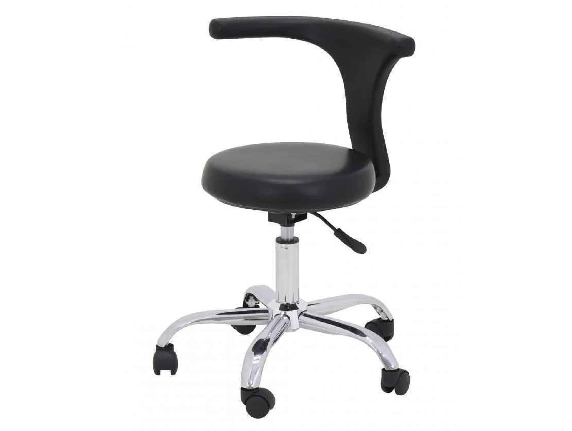 Tabouret pneumatique avec dossier et repose pied INOX