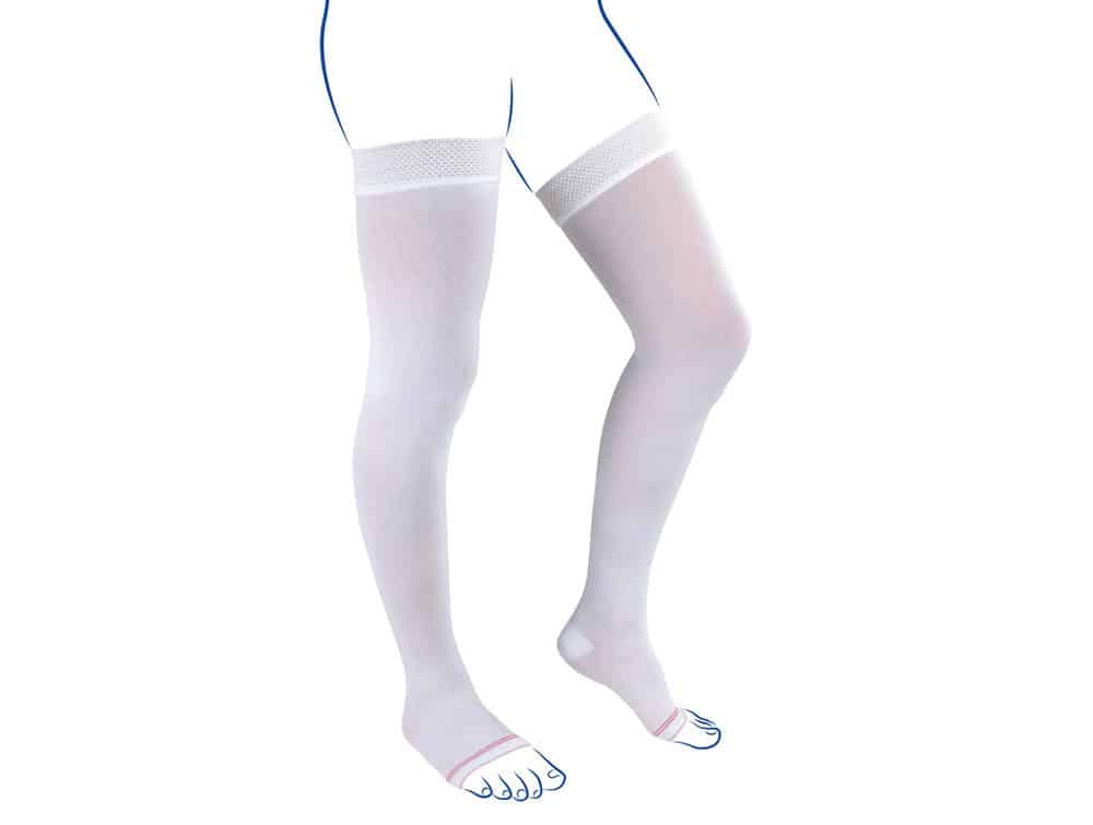 Bas - cuisse de compression Classe 1 Spécial Clinic Venoflex, Thuasne (10 - 15 mmHg, blanc)