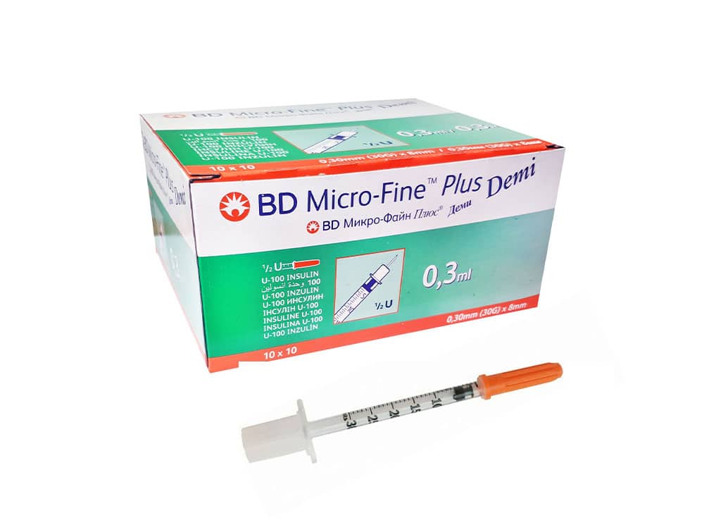 seringue à insuline 0,3ML - aiguille 30G - 8mm