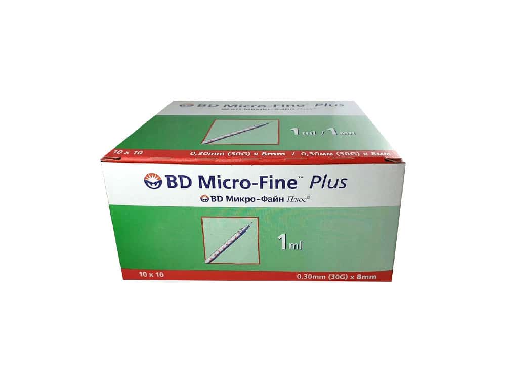 seringue à insuline 1,0ML - aiguille 32G - 6mm